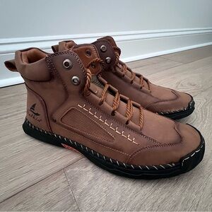 New Salkin Leather Camel Lace-up Chukka Soft Slip Boots Men’s US Size 14 EU 48